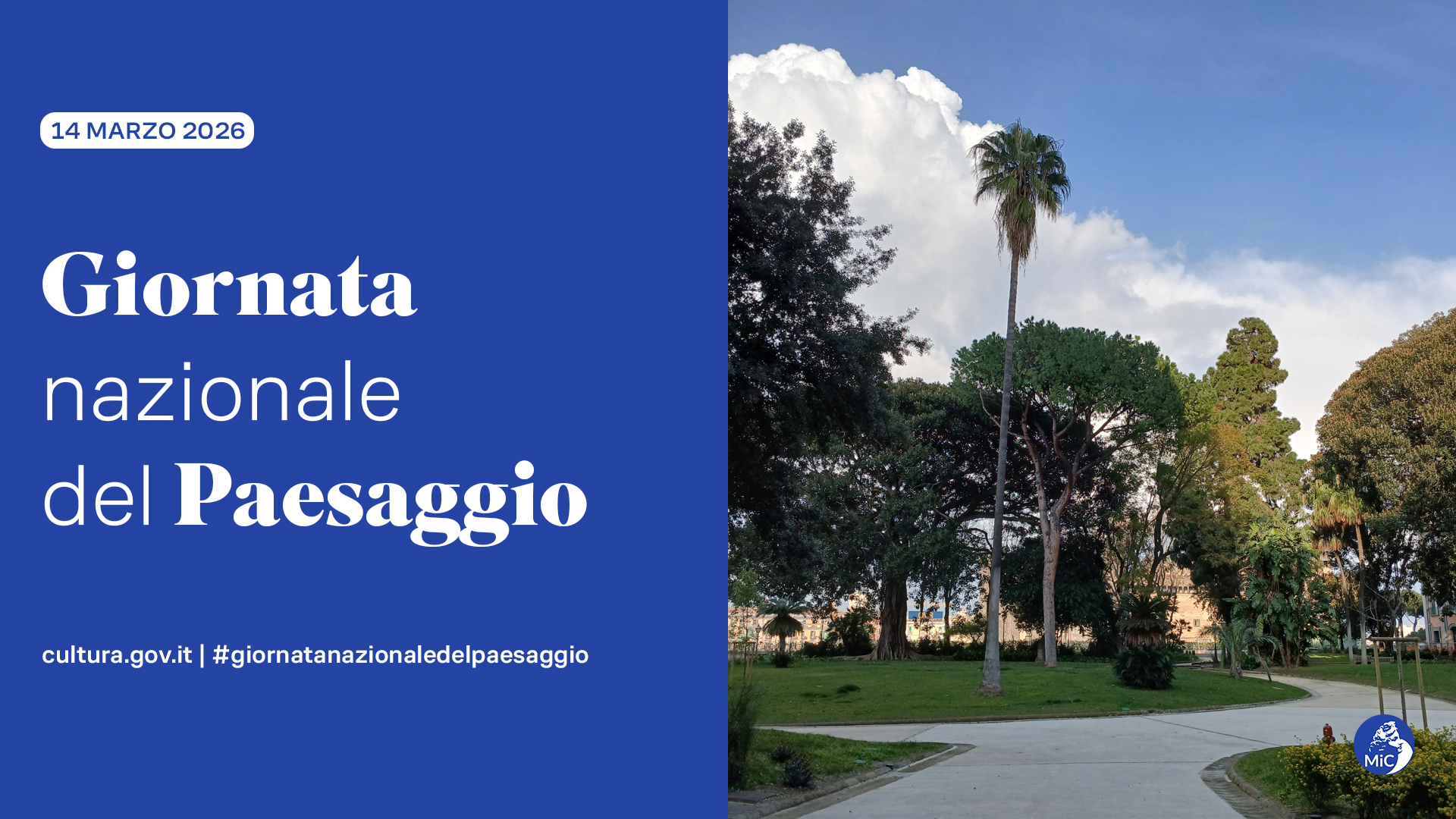 Apertura straordinaria del Giardino Romantico del Palazzo Reale di Napoli con visite accompagnate in occasione della Giornata nazionale del Paesaggio 2026